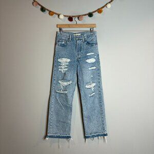 Levi's distressed Wedgie Straight Ankle jeans